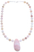 Pink Opal Agate Sterling Silver Southwestern Bead Necklace BX120638